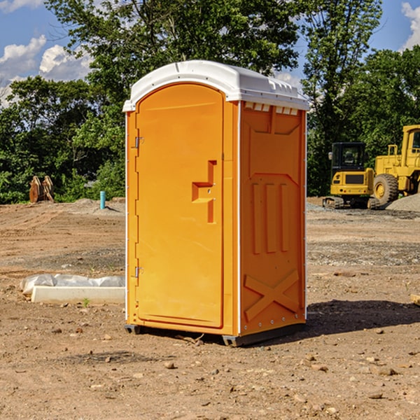 how often are the porta potties cleaned and serviced during a rental period in Rock Point